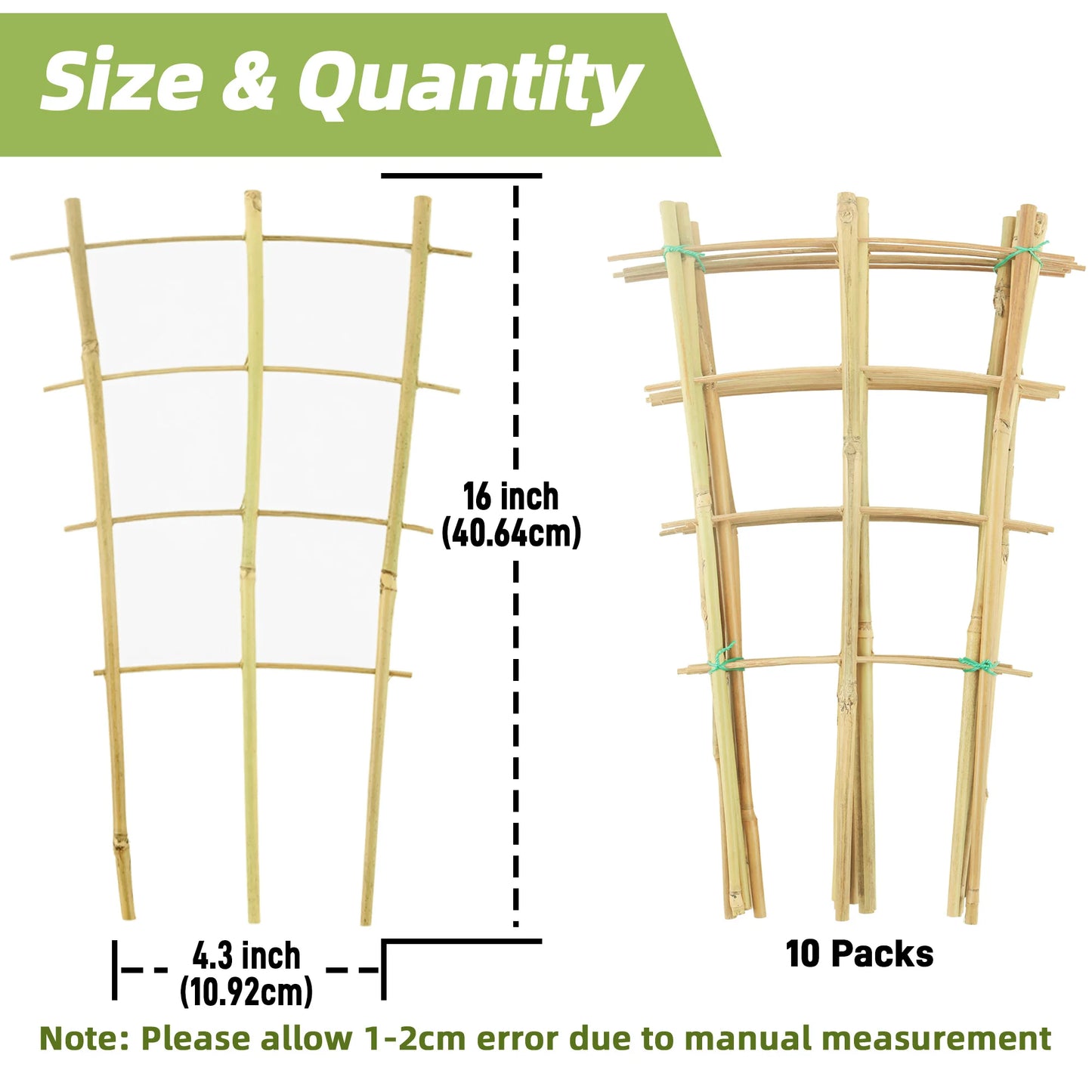 10 Pack Bamboo Trellis For Climbing Plants