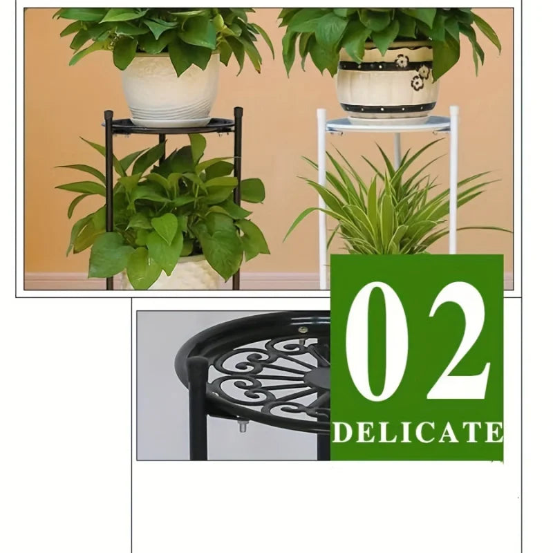 1 Pack, 2-Tiered Tall Metal Plant Stand