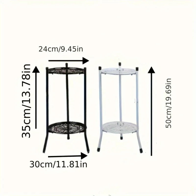 1 Pack, 2-Tiered Tall Metal Plant Stand