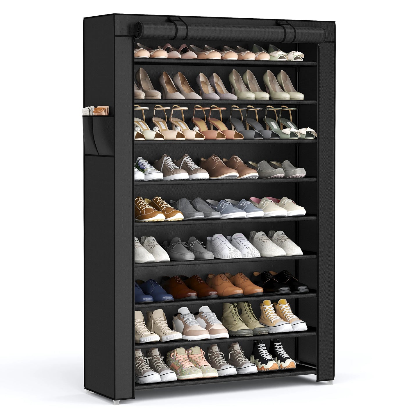 9 Tier Organizer with Fabric Cover Shoe Storage