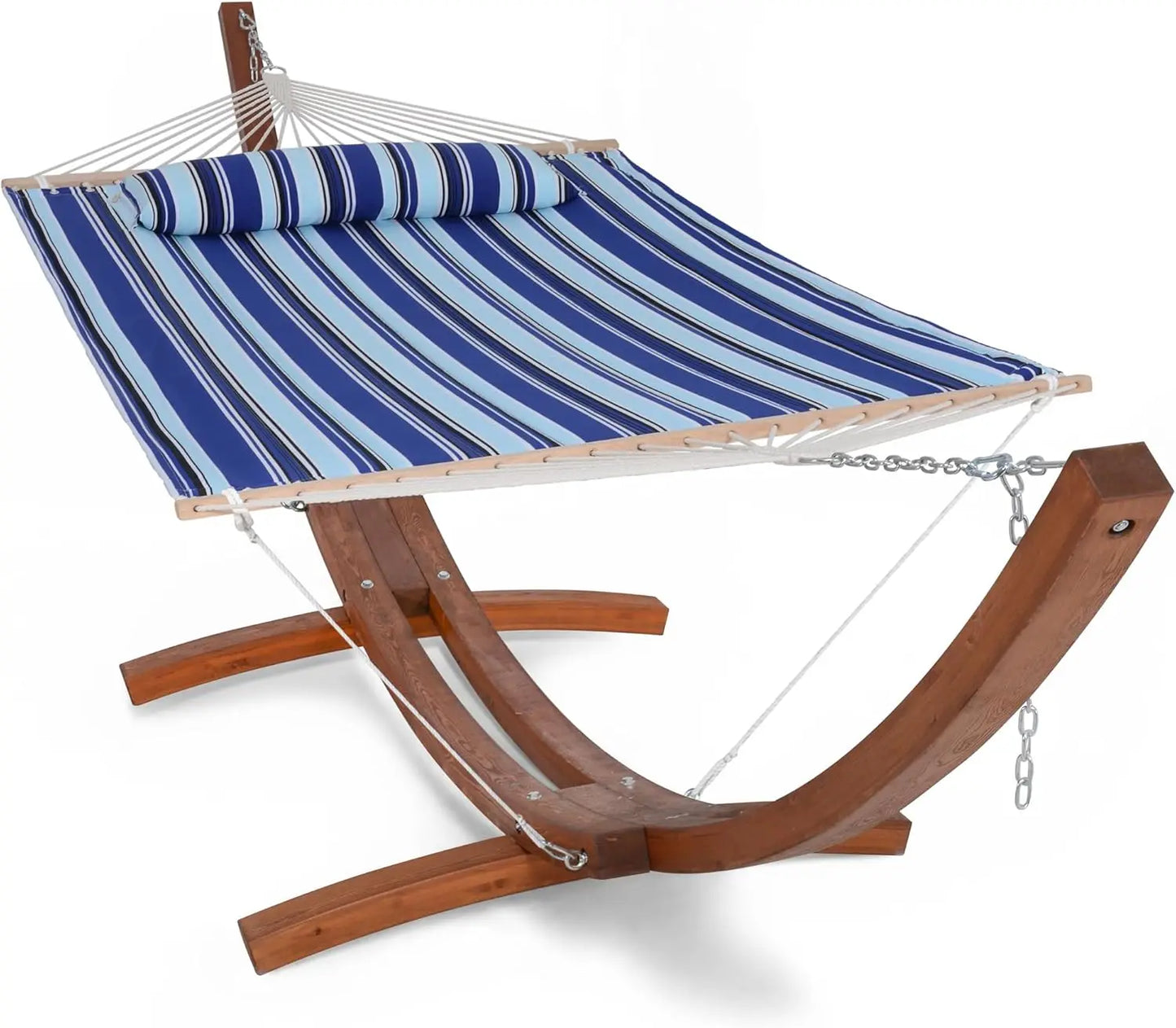 Double Hammock with Wooden Stand Included