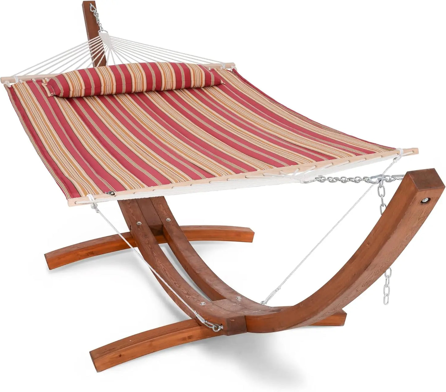 Double Hammock with Wooden Stand Included