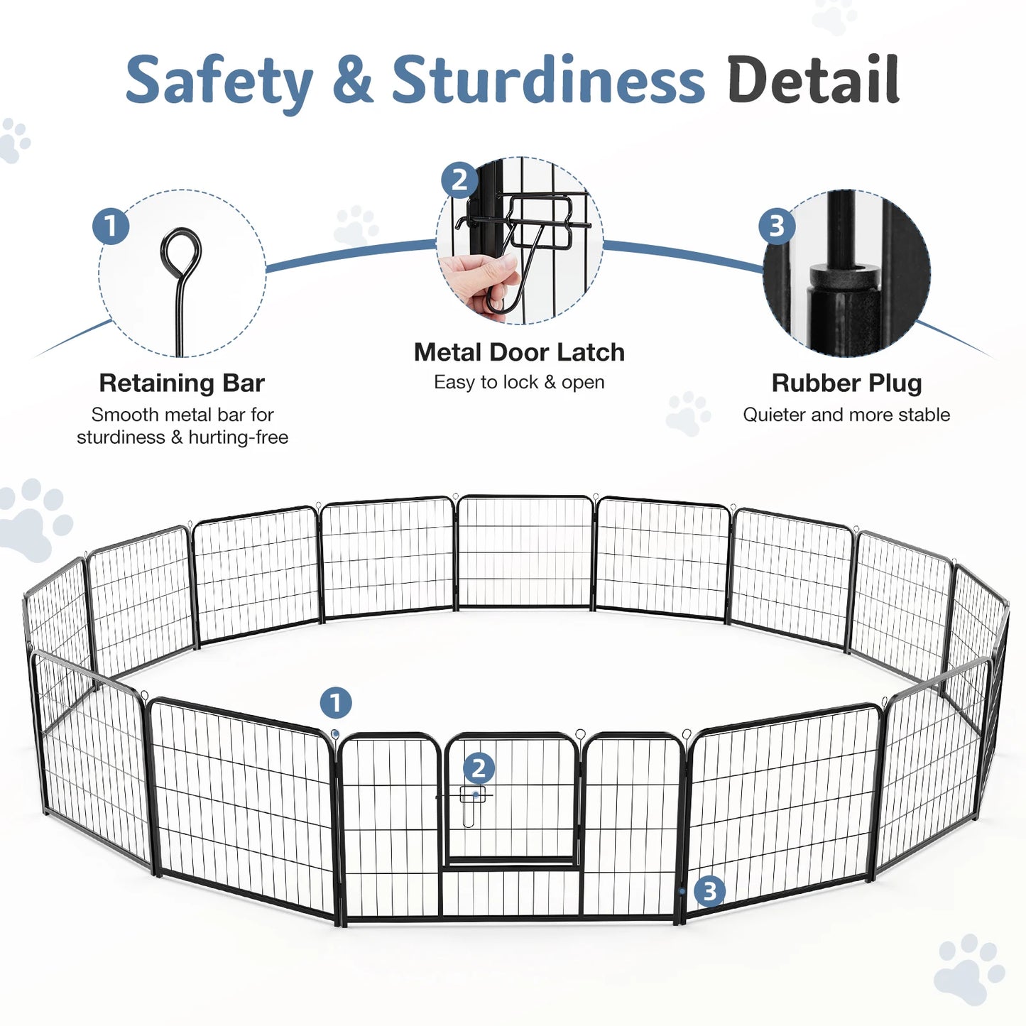 Heavy Duty 16 Panel Indoor/Outdoor Pet Playpen