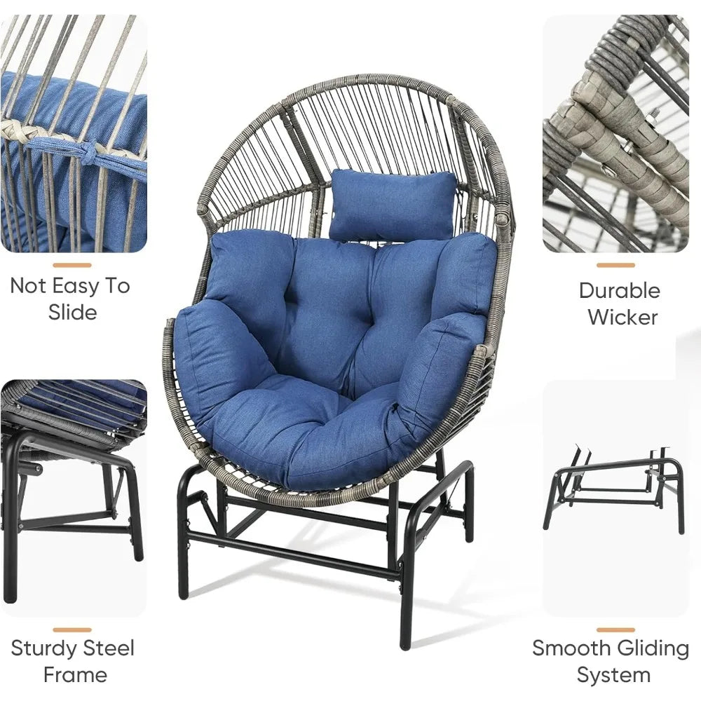 Lounge Rocker Chairs with Cushion and Pillow