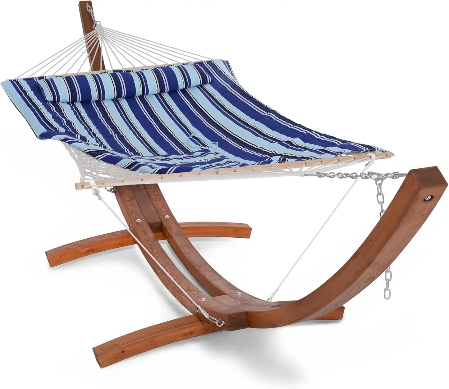 Double Hammock with Wooden Stand Included