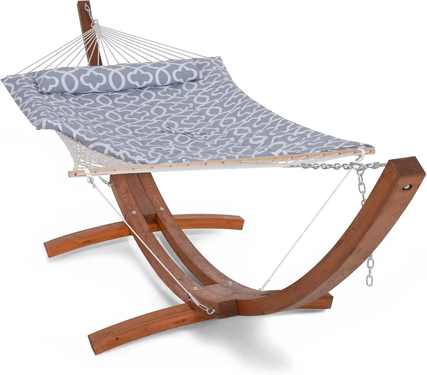 Double Hammock with Wooden Stand Included