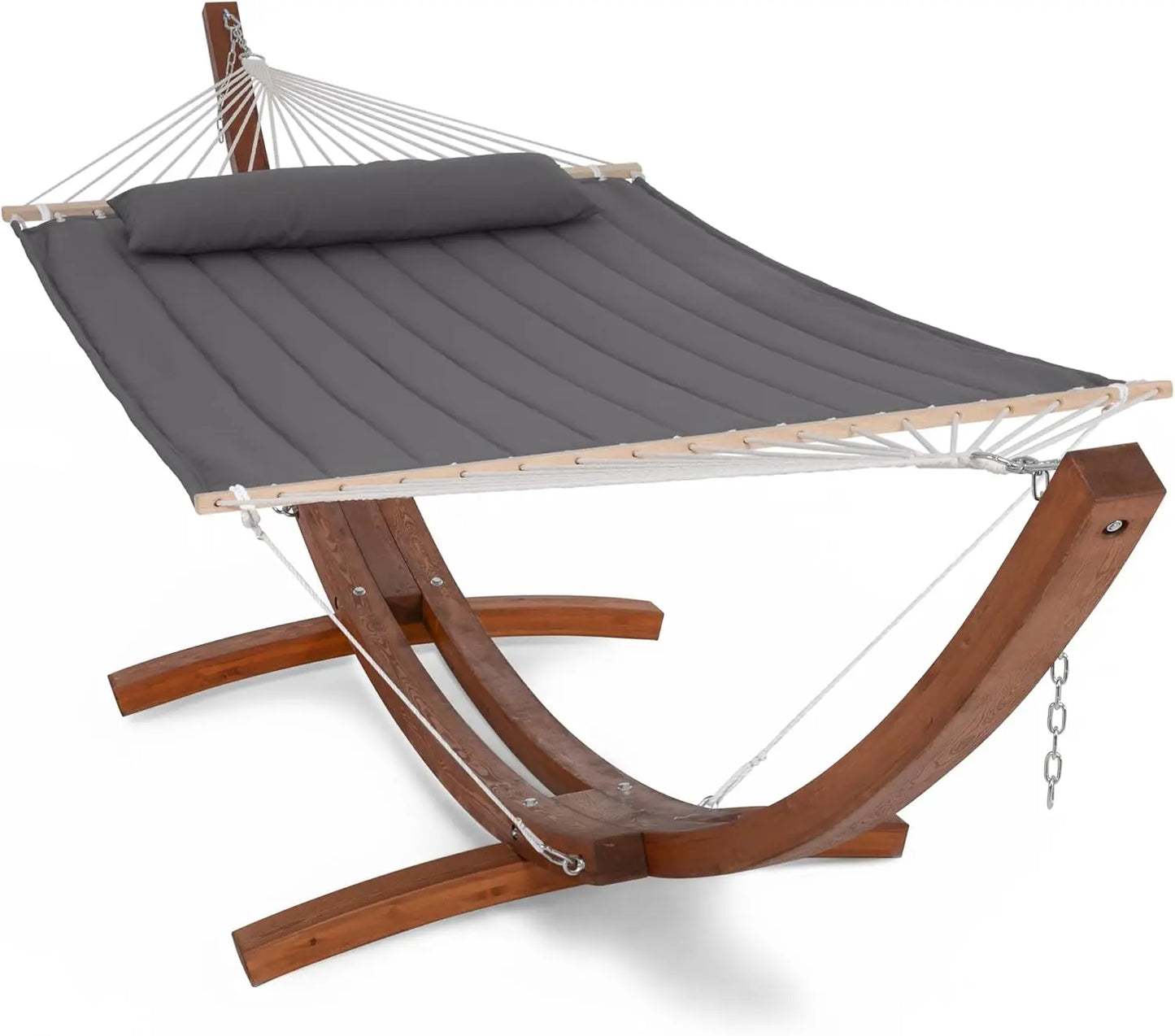 Double Hammock with Wooden Stand Included