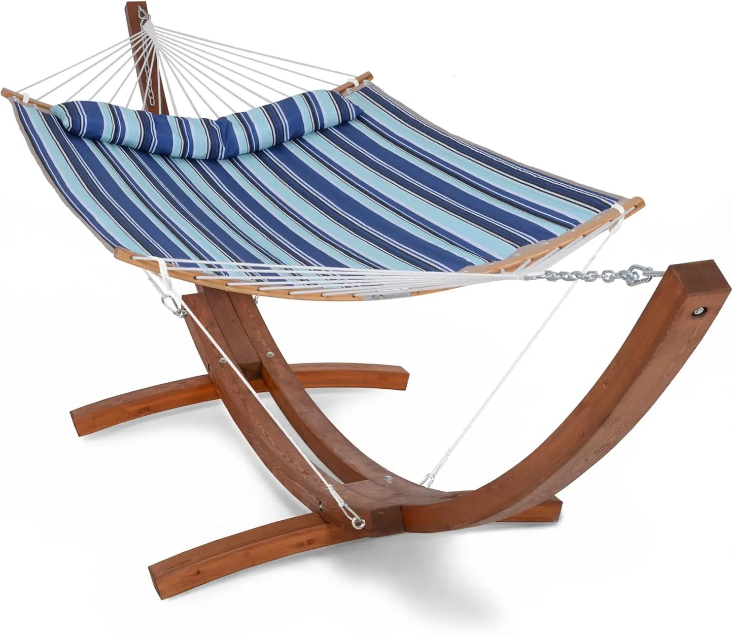 Double Hammock with Wooden Stand Included