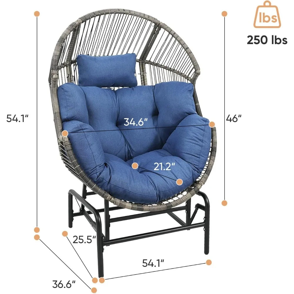 Lounge Rocker Chairs with Cushion and Pillow