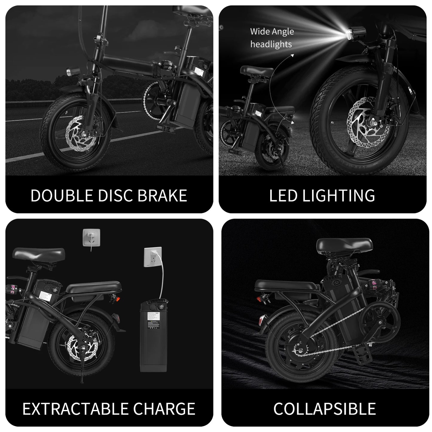 Adult foldable electric bicycle with seat and basket