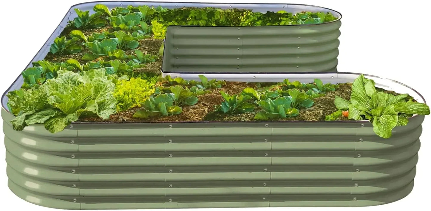 17" Tall U-Shape Metal Raised Garden Bed