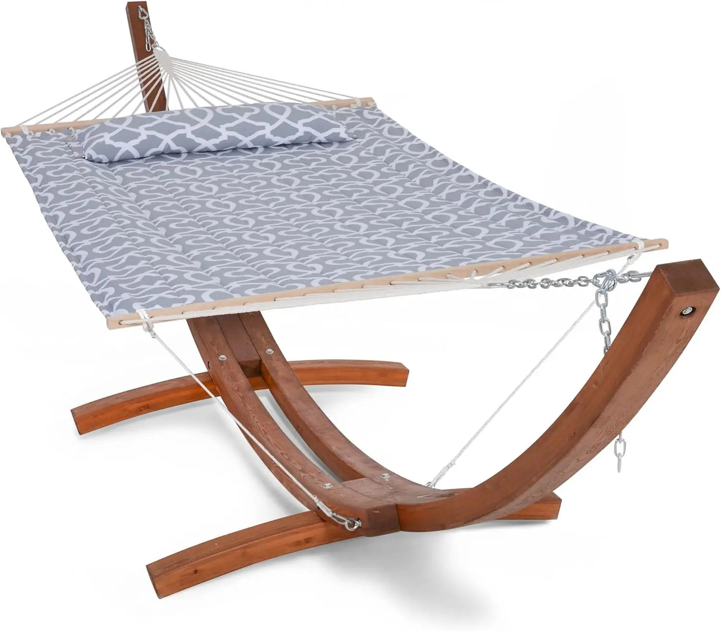 Double Hammock with Wooden Stand Included