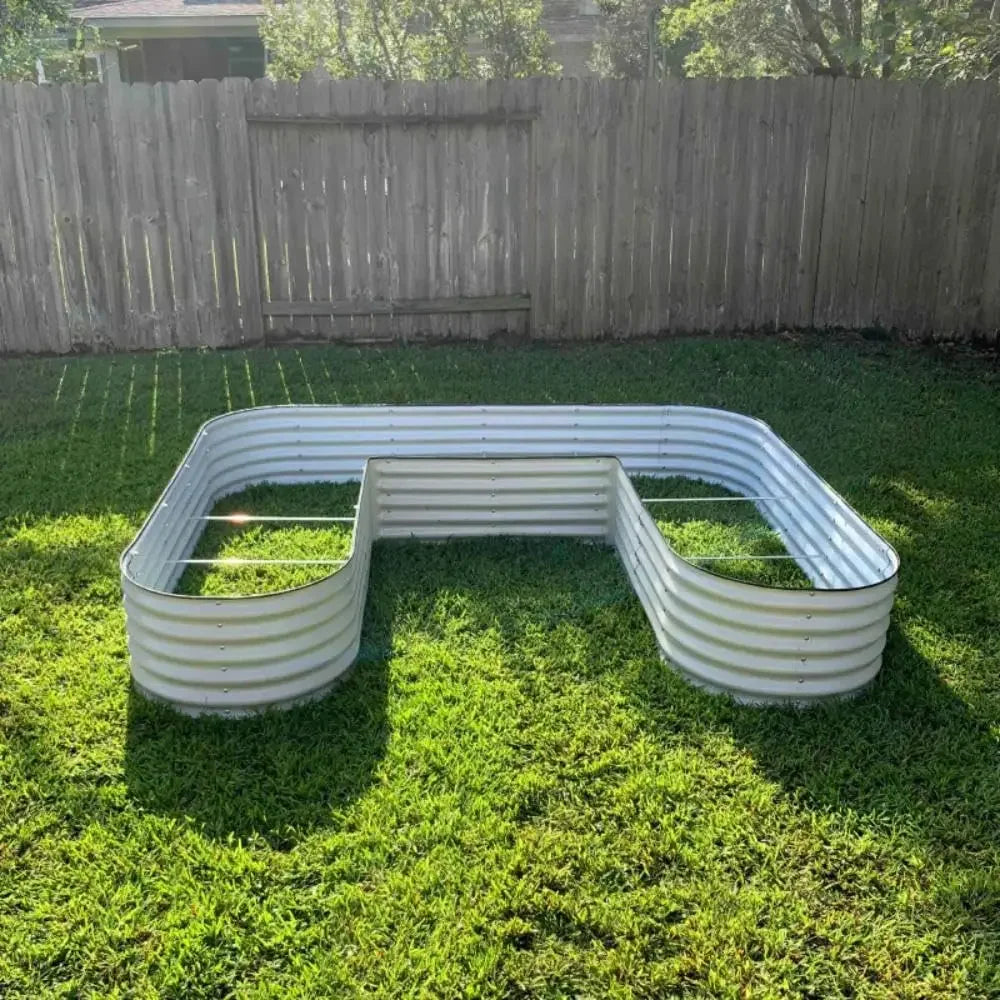 17" Tall U-Shape Metal Raised Garden Bed