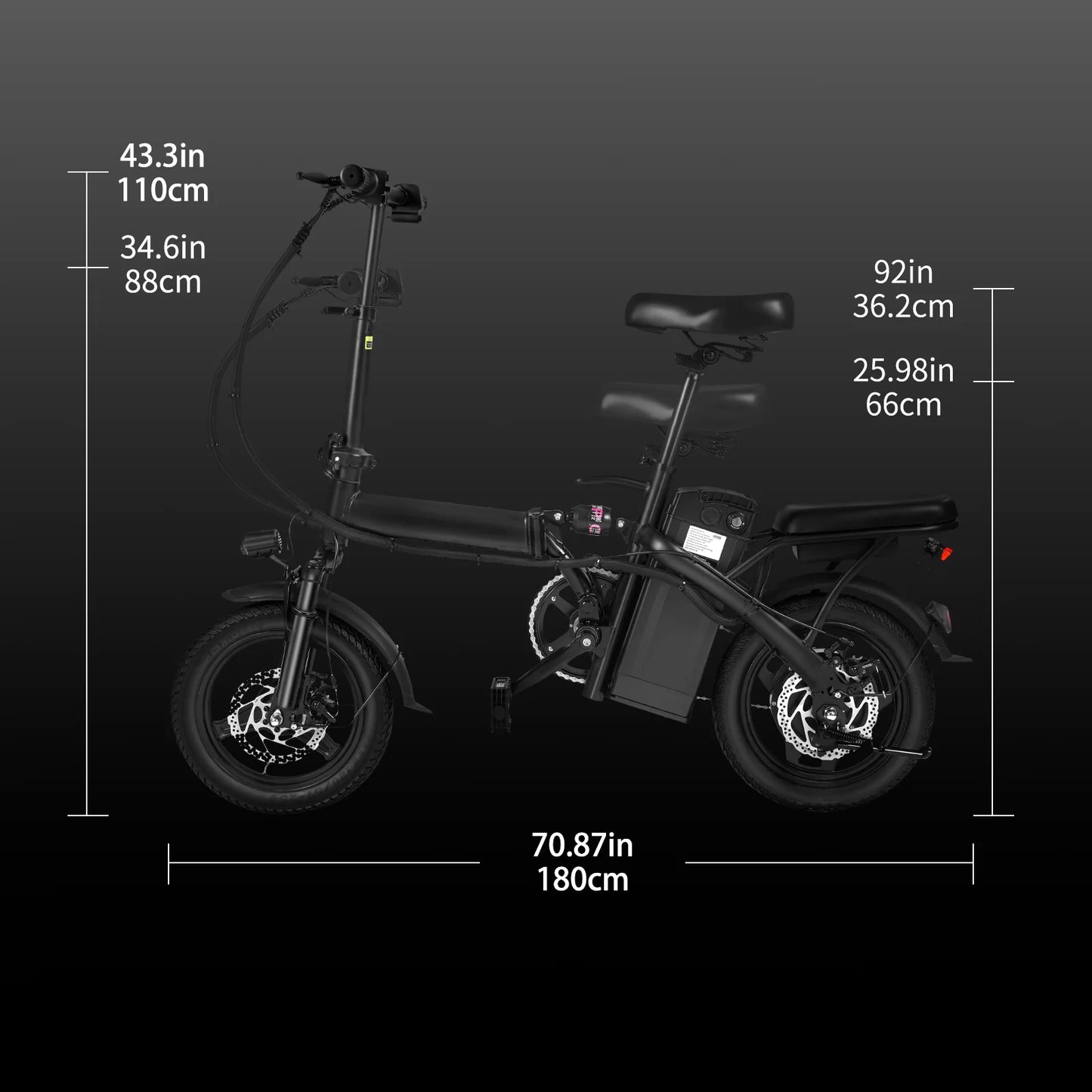 Adult foldable electric bicycle with seat and basket