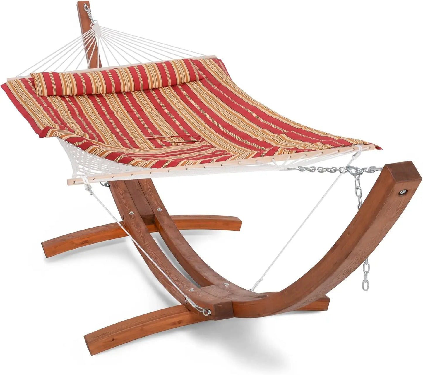 Double Hammock with Wooden Stand Included