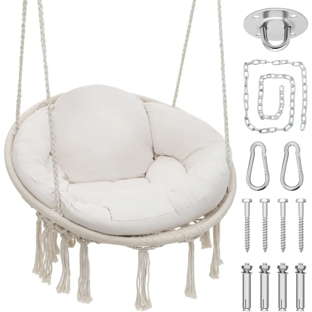 Macrame Swing for Living Room, Bedroom, Porch 359lbs
