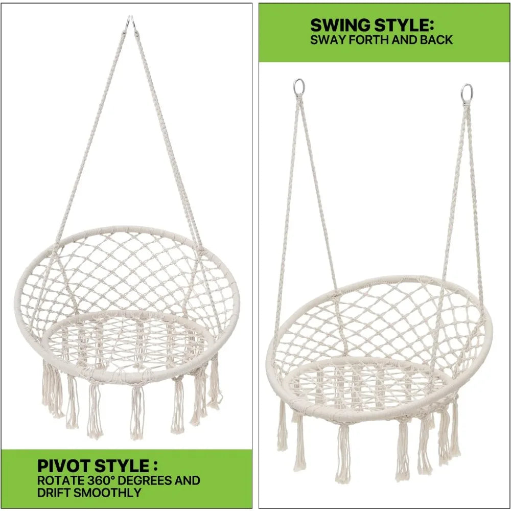 Macrame Swing for Living Room, Bedroom, Porch 359lbs