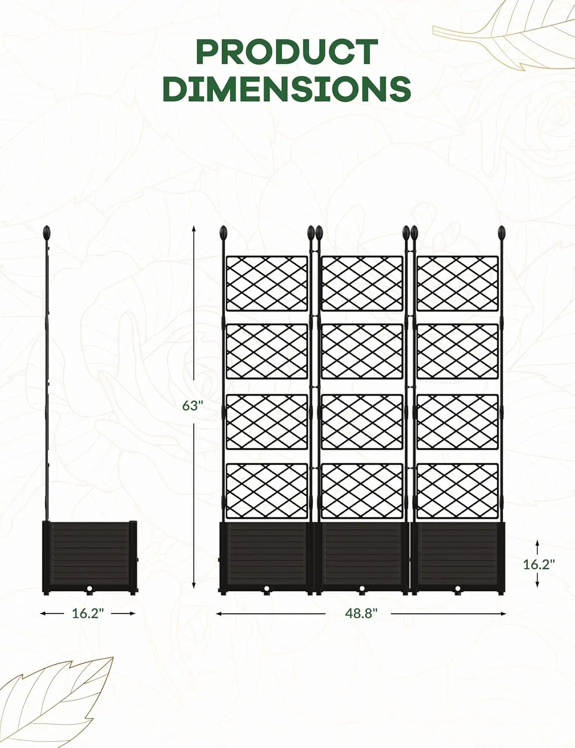 Plastic Plant Box with Metal Trellis