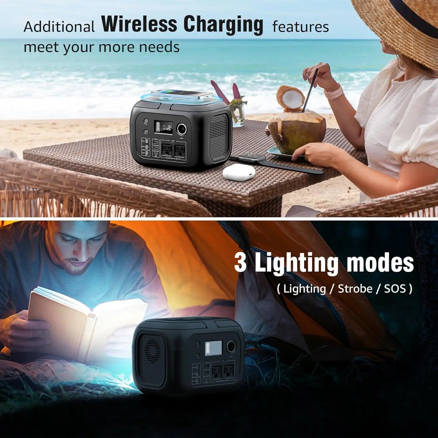 Portable Power Station with Solar Panels