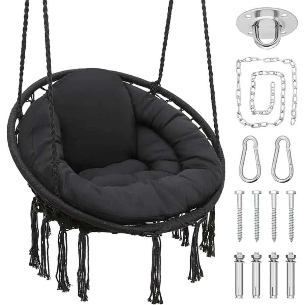 Macrame Swing for Living Room, Bedroom, Porch 359lbs