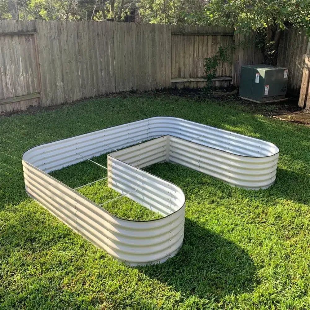 17" Tall U-Shape Metal Raised Garden Bed