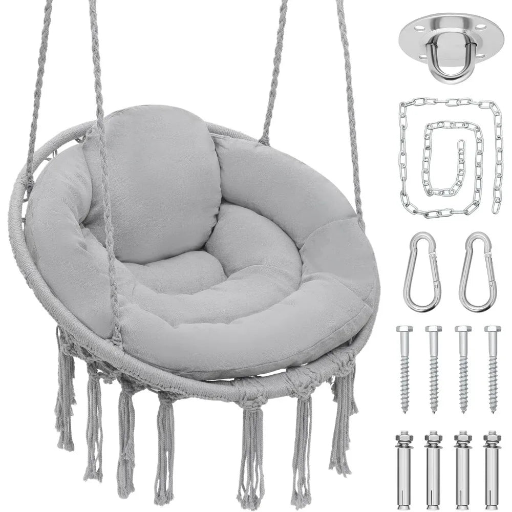 Macrame Swing for Living Room, Bedroom, Porch 359lbs