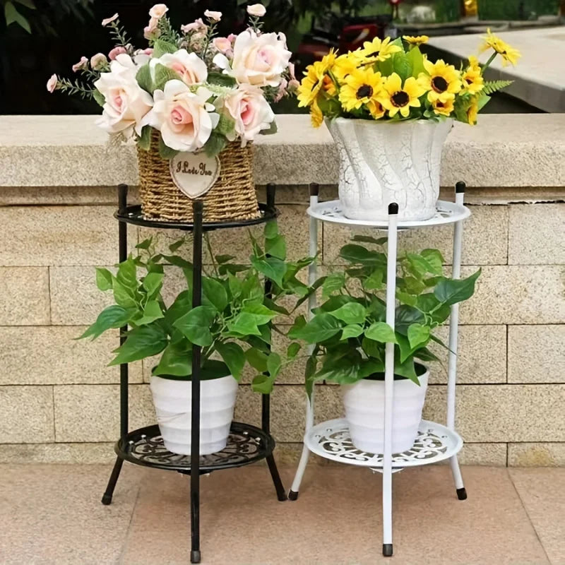 1 Pack, 2-Tiered Tall Metal Plant Stand