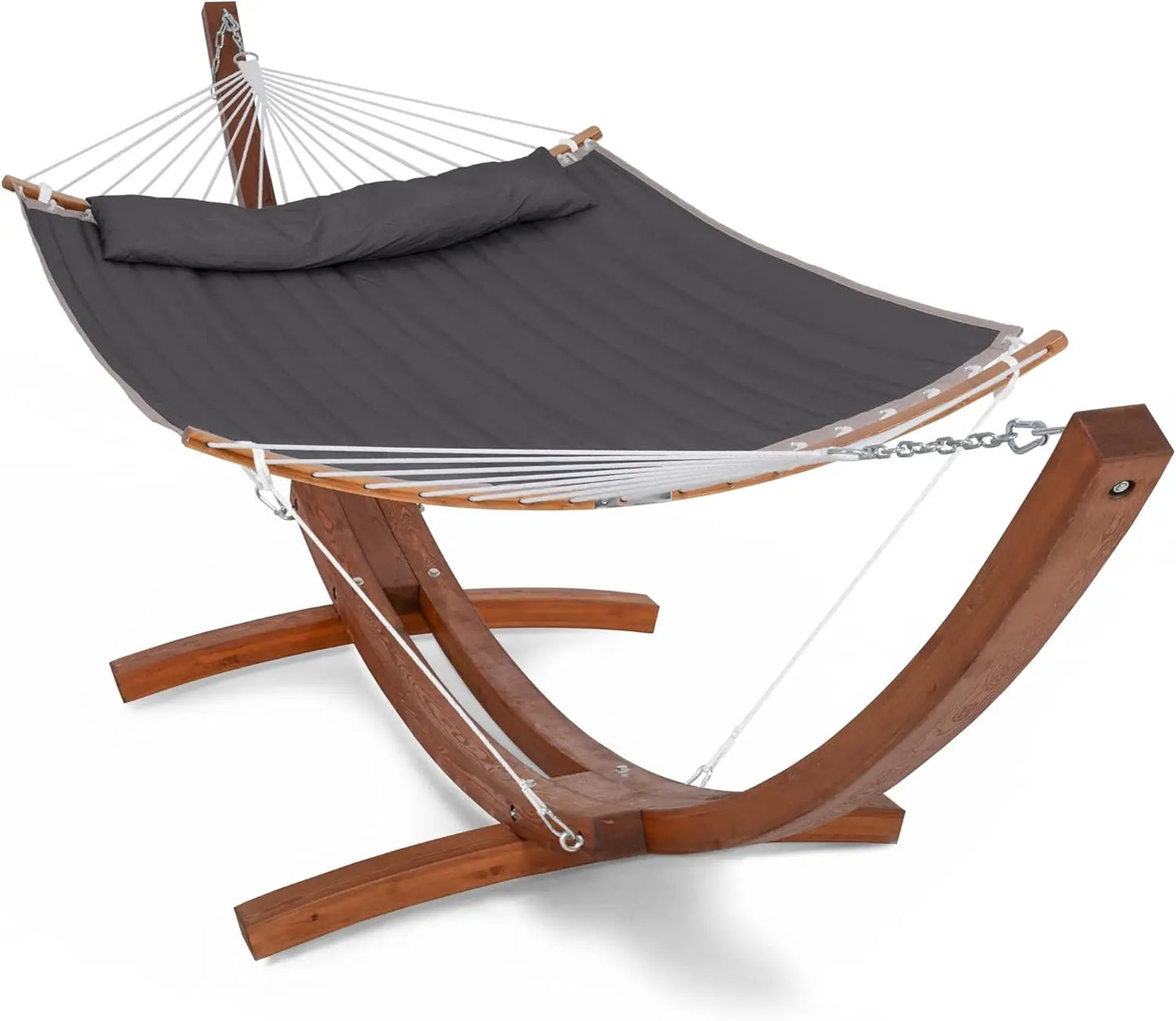 Double Hammock with Wooden Stand Included