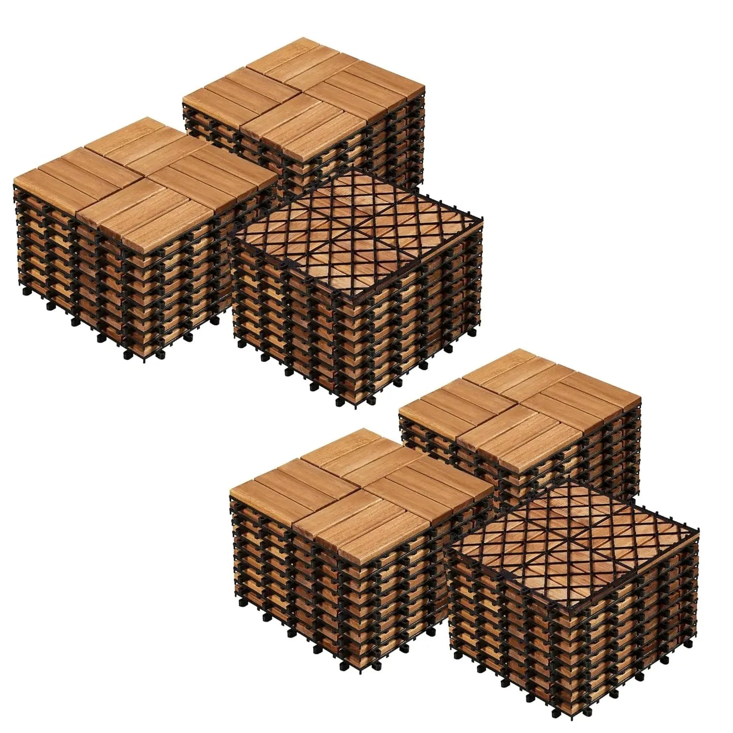 Hardwood Interlocking Patio Deck Tiles 12'' x12''