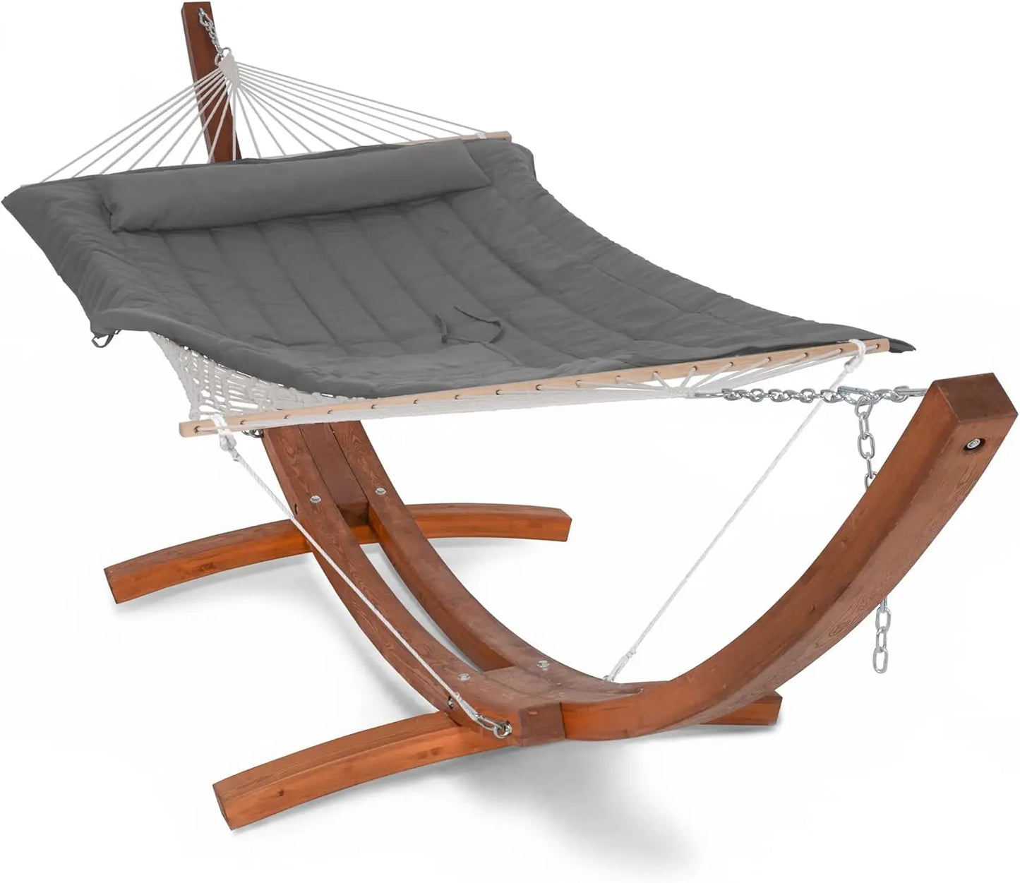 Double Hammock with Wooden Stand Included