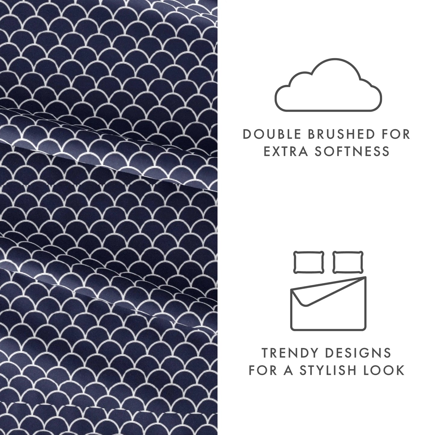 4 Piece Pattern Microfiber Full Bed Sheets