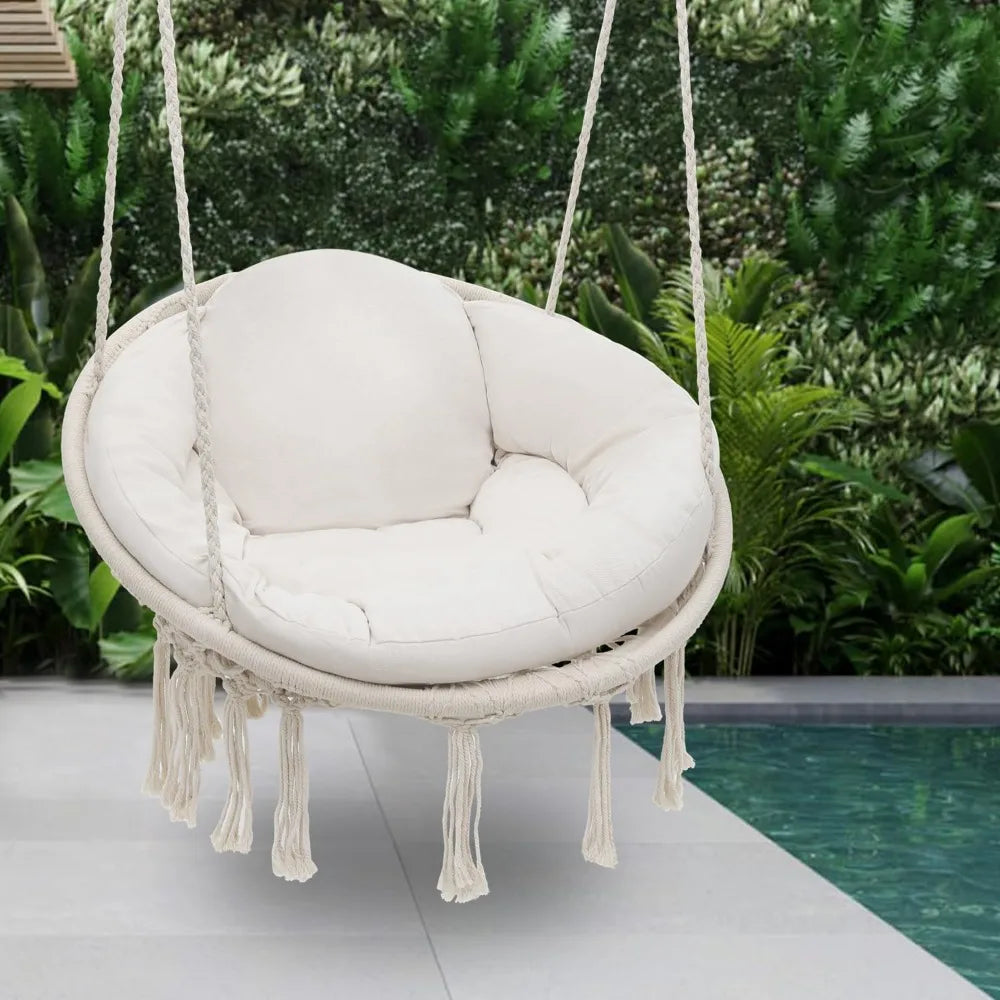 Macrame Swing for Living Room, Bedroom, Porch 359lbs