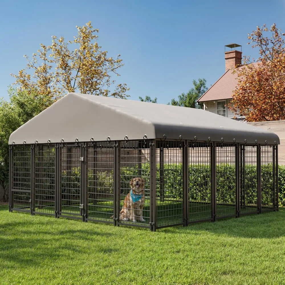 10X10FT Outside Heavy-Duty Outdoor Dog Cage with Roof