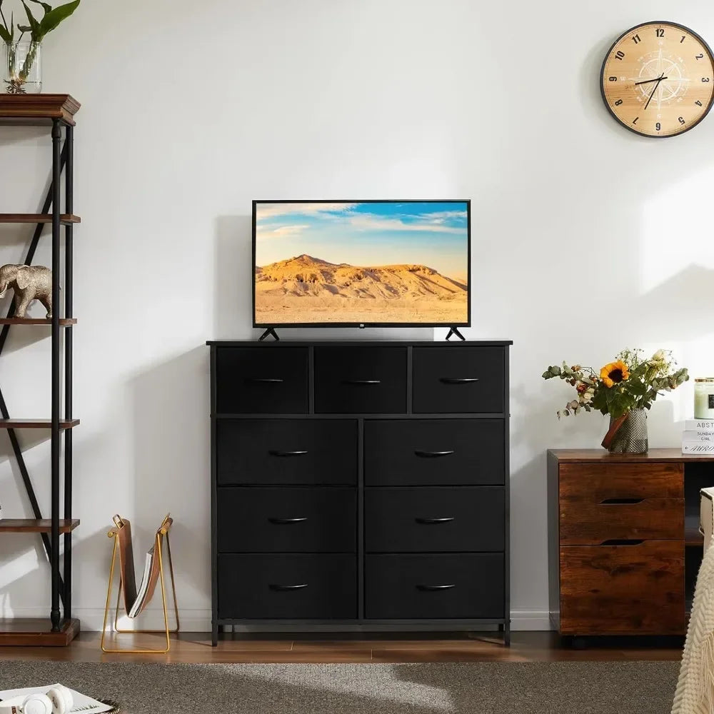 Fabric Dresser W/ 9 Drawers