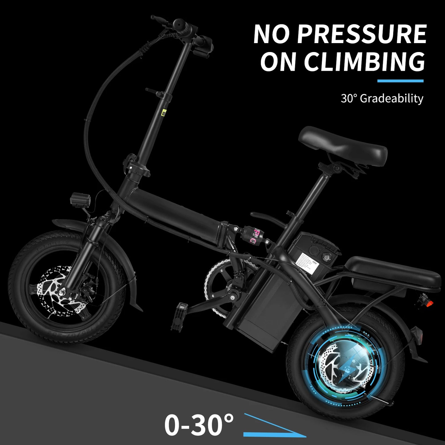 Adult foldable electric bicycle with seat and basket
