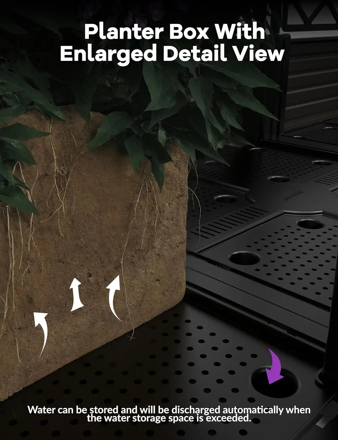 Plastic Plant Box with Metal Trellis