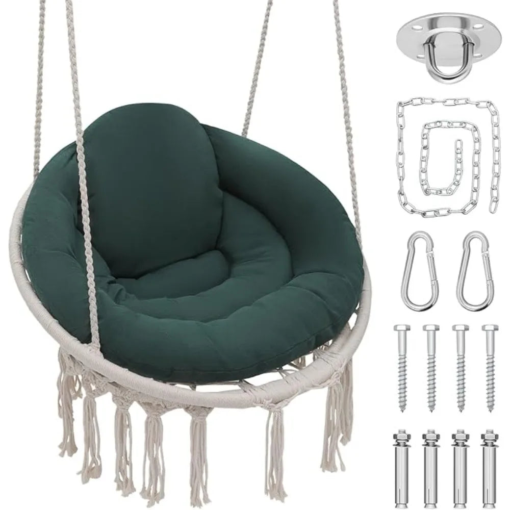 Macrame Swing for Living Room, Bedroom, Porch 359lbs