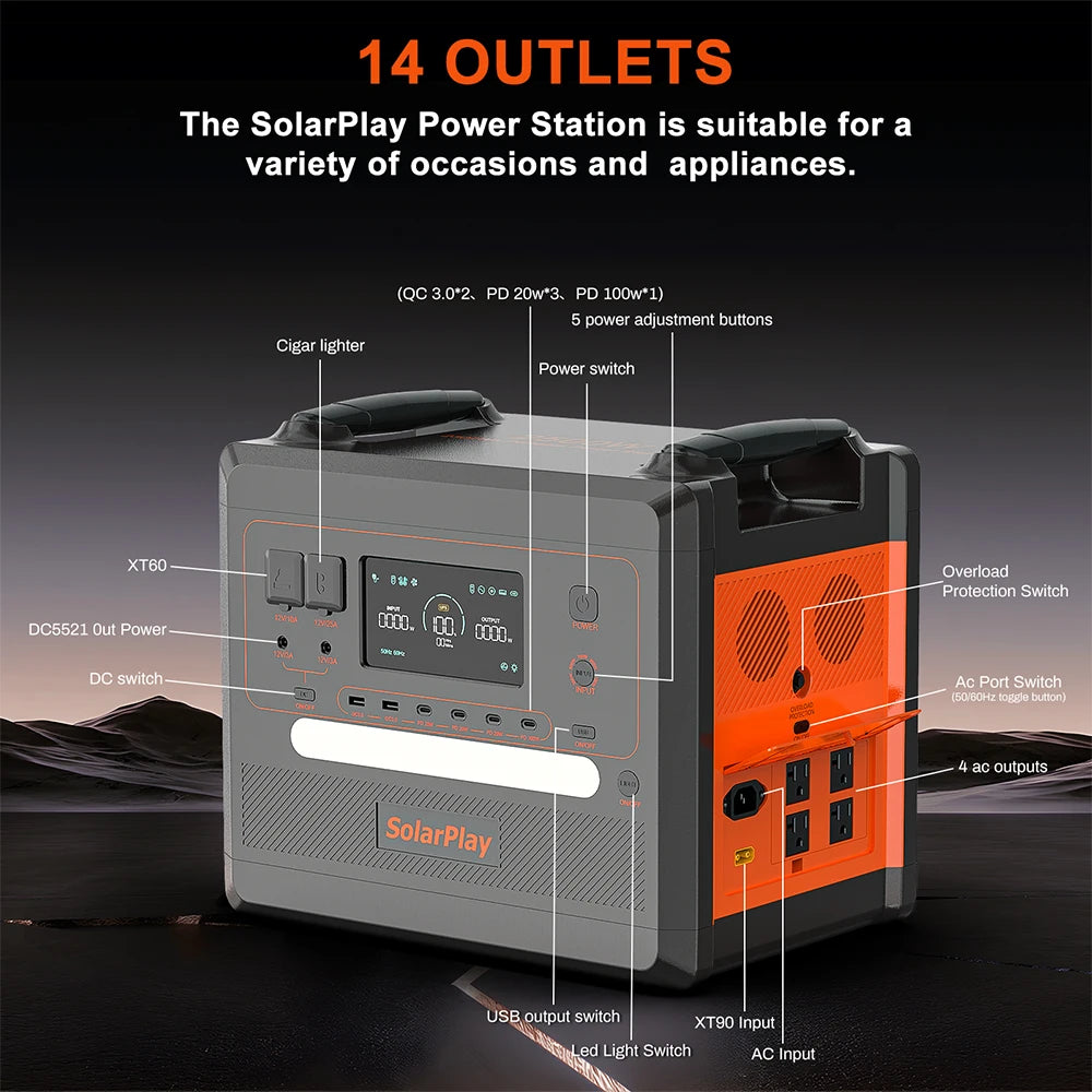 Portable Large Capacity Emergency Power w[ Solar