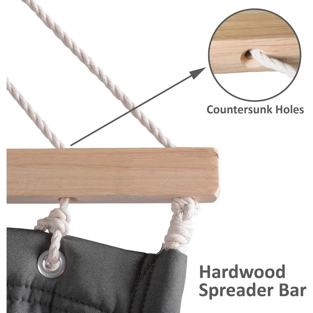 Double Hammock with Wooden Stand Included