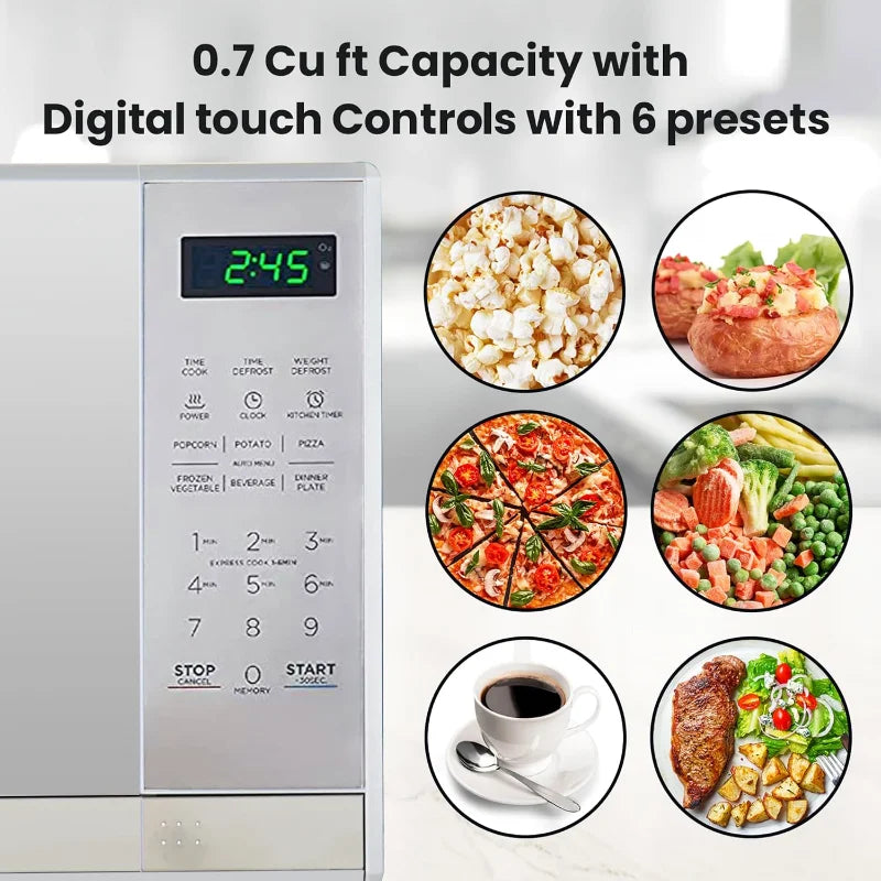 0.7 Cu Ft Stainless Steel Microwave Oven