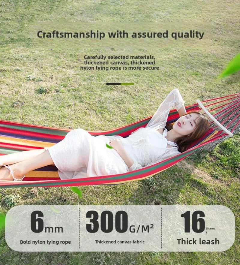 Elegant Red and White Anti Rollover Hammock