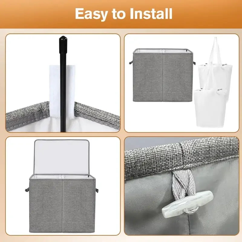 Laundry Hamper with Lid & Removable Bags