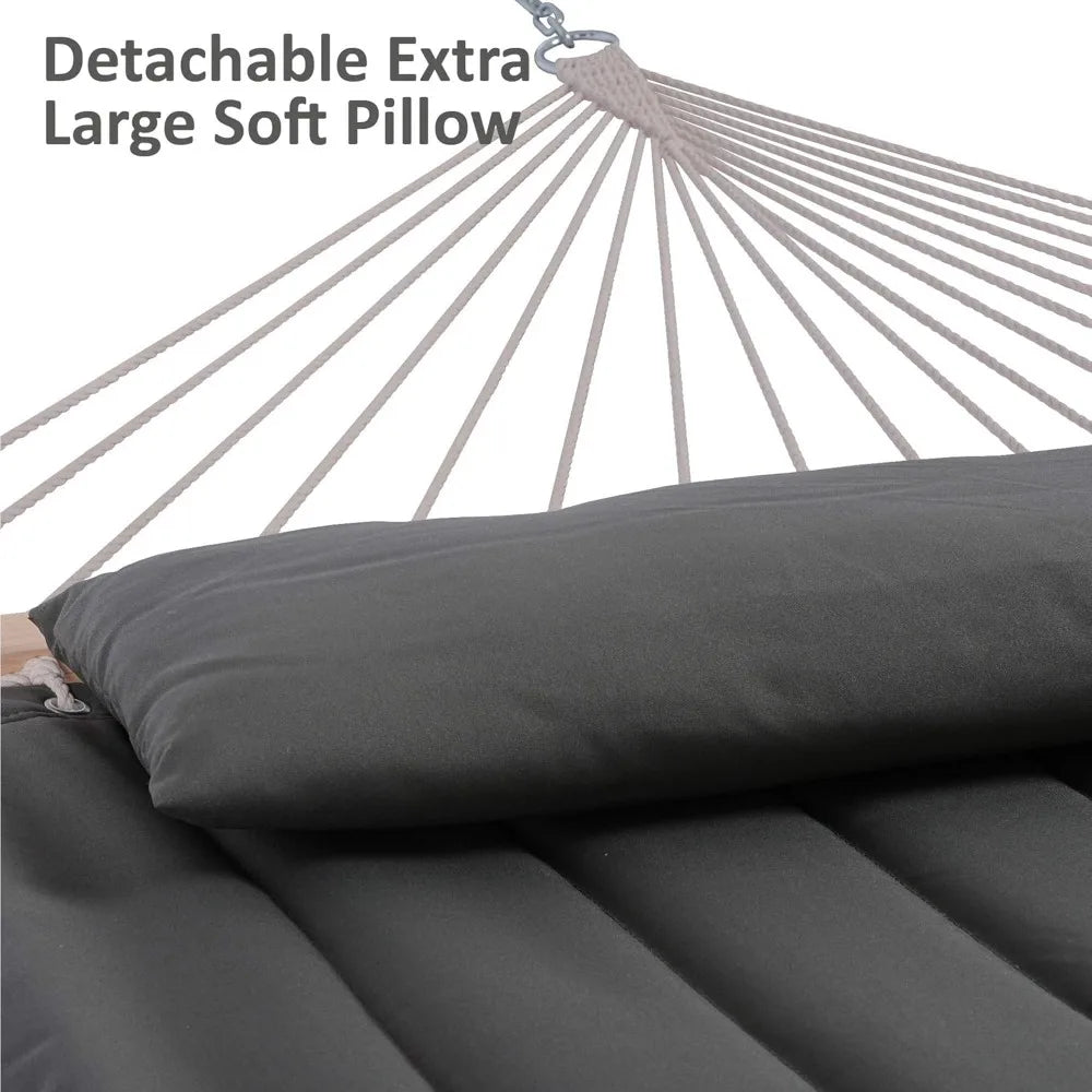 Double Hammock with Wooden Stand Included