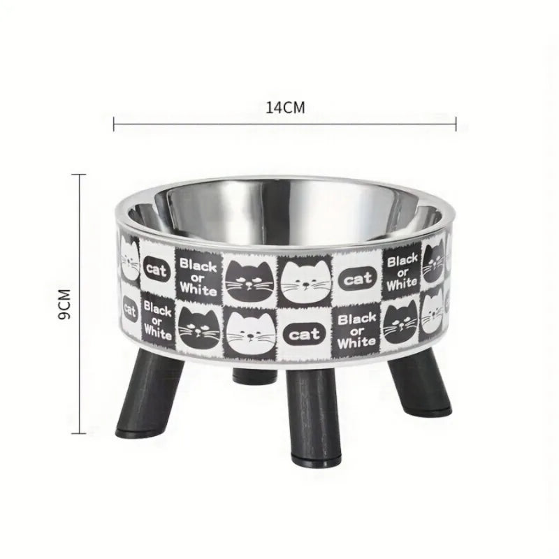 1pcs Elevated stainless steel cat bowl