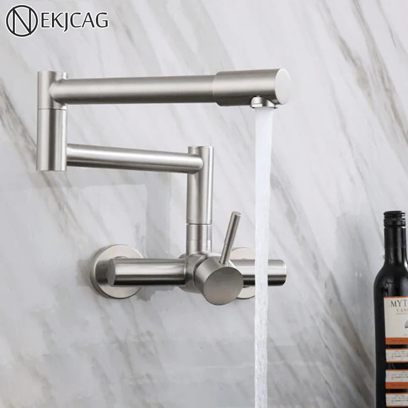 Stainless Steel In-wall Double Hole 360° Foucet