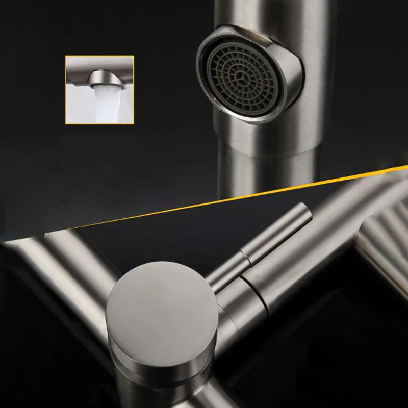 Stainless Steel In-wall Double Hole 360° Foucet