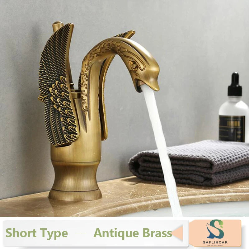 Vintage Brass Luxury Bathroom  Sink Faucet