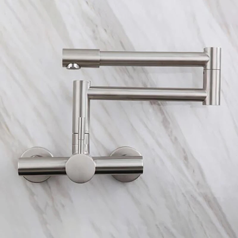 Stainless Steel In-wall Double Hole 360° Foucet