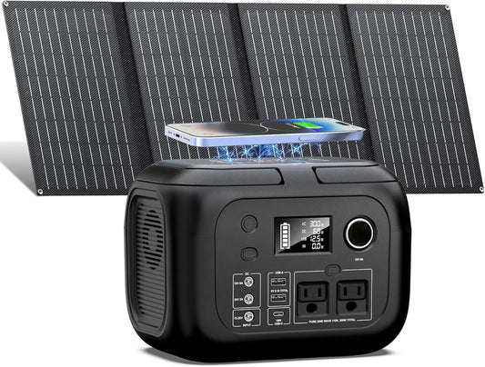 Portable Power Station with Solar Panels