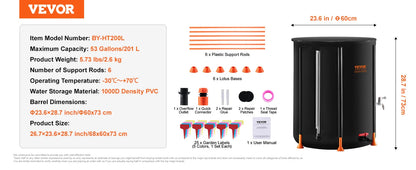 PVC Rainwater Collection System with Spigots&Overflow Kit